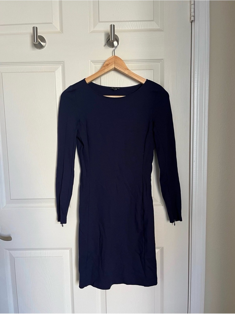 Theory Long Sleeve Navy Dress